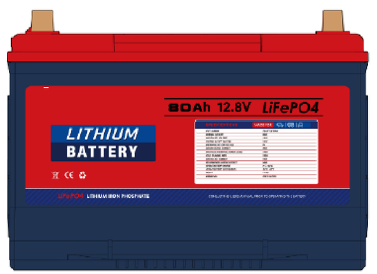 Длинный цикл жизни LiFePO4 LFP 12,8V 80Ah Литий железофосфатный аккумулятор