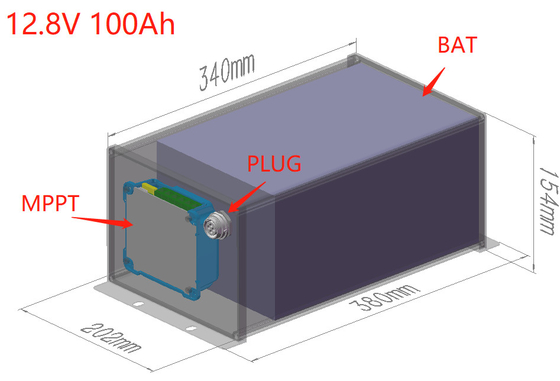 LiFePO4 12V 100Ah Солнечный уличный фонарь Литийная батарея BMS MPPT Все в одном