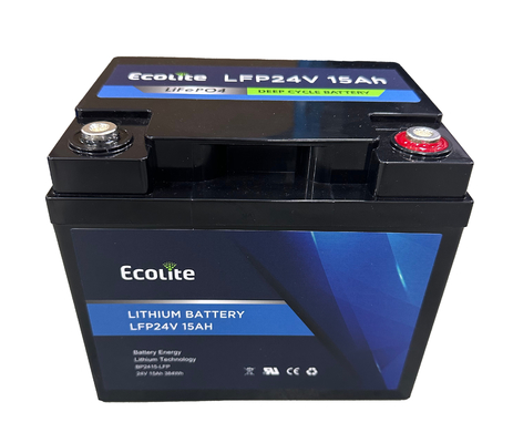 Ecolite 24v 15Ah высокотемпературный диапазон AGV LiFePo4 Литий железофосфат интегрированный BMS