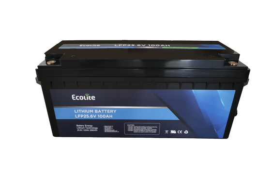 Ecolite Долгий цикл>4000 циклов 25.6V 100Ah LiFePO4 Литийная батарея для катера